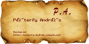 Péterfy András névjegykártya
