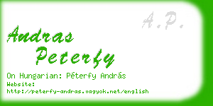 andras peterfy business card